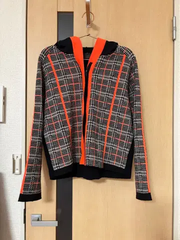 코시노 히로코 글렌체크 니트 후드티