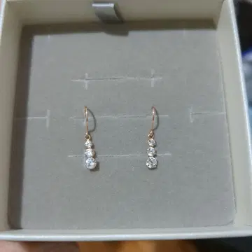 쥬얼리 츠츠미 K10 핑크 골드 귀걸이 큐빅 지르코니아 양쪽 귀