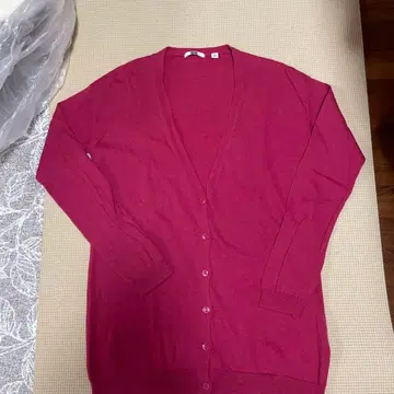 UNIQLO 핑크 양모 가디건 S