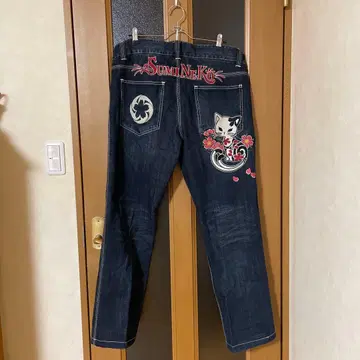 SumaiNeko 자수 데님 팬츠 36