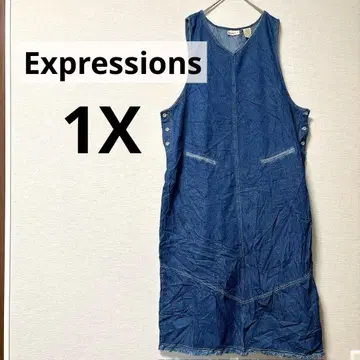 한정판 Expressions [ 1X ] 데님 원피스 빅 사이즈