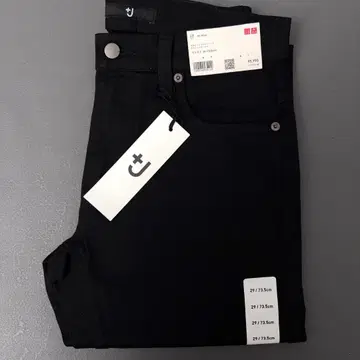 새상품 유니클로+J 셀비지 슬림핏 스트레이트 청바지 29 블랙