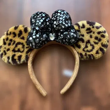 레오파드 무늬 머리띠 브라운