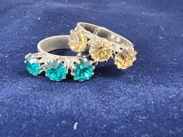 블루와 골드 반지 2개 세트