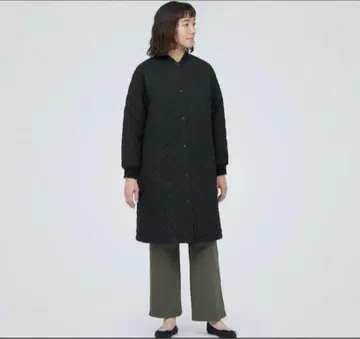 새상품급 무인양품 퀼팅 코트 충전솜 세탁 가능 블랙 빅 사이즈 XL