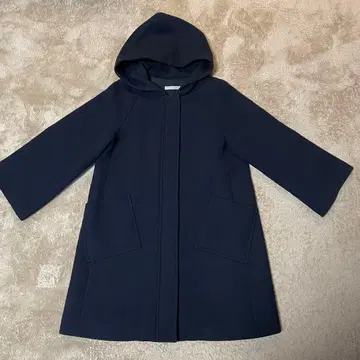 새상품급 띠어리 럭스 코트 후디드 코트 A라인 네이비