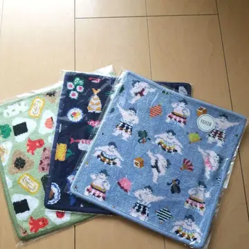 페이 타월 손수건 3개 세트 핫케요이 오스시 오무스비코로리