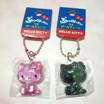 헬로키티 푹신푹신 프티 볼체인 벚꽃&제브라 패턴