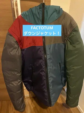 FACTOTUM 멀티 컬러 다운 자켓 후드 부착