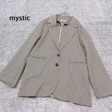 [ mystic ] 체크 BIG 자켓 베이지
