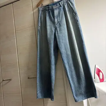 그래프페이퍼 셀비지 데님 투턱 팬츠