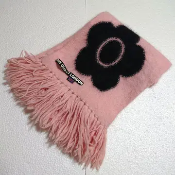 마리콴트 머플러 핑크 꽃무늬