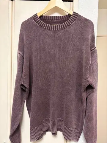 ETELIO 피그먼트 가공 니트 와인