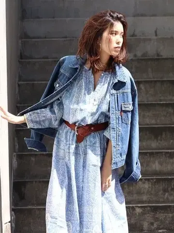 택 포함 새상품 정가 14,490엔 Ungrid 렉스 프린트 원피스 B