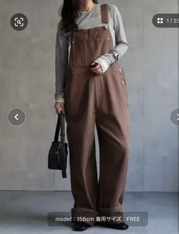 ap retro 데님 오버롤 브라운