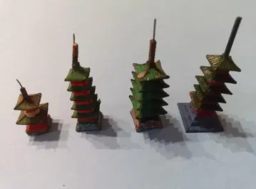 분재 오층탑 다보탑 피규어 분재 금속 공예