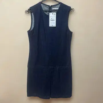 다크 데님 슬리브리스 미니 원피스 S