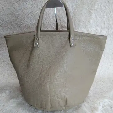 [크림 컴퍼니] 가죽 토트백 버킷형 베이지