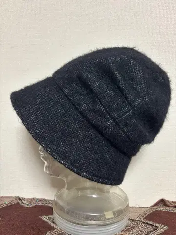 카시라 ca4ra 알파카 혼방 헌팅 캡 딥 블랙