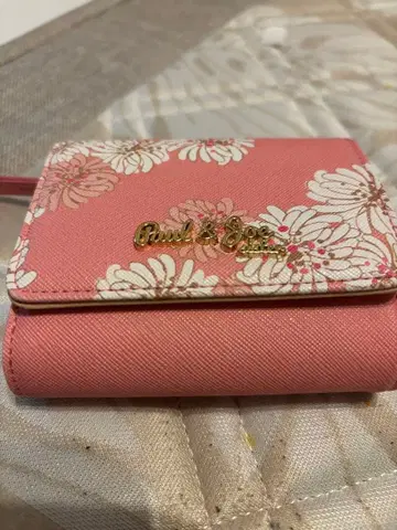 폴앤조 꽃무늬 3단 폴더형 지갑 핑크