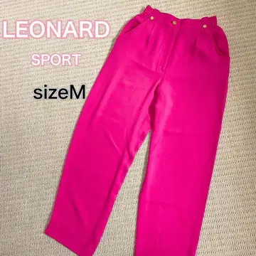 사이즈 M 레오나르 스포츠 턱 와이드 테이퍼드 팬츠 쉬폰 원단