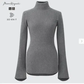 유니클로 마메쿠로구치 콜라보 mame 3D 리브 하이넥 스웨터 리브 니트