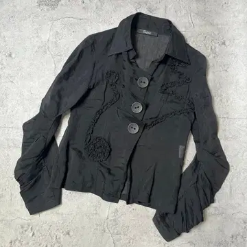 이센세이션 프릴 모티브 슈링크 시어 블라우스 자켓