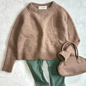 더신존 캐시미어 모헤어 크루넥 니트 모카 사이즈 F sz4