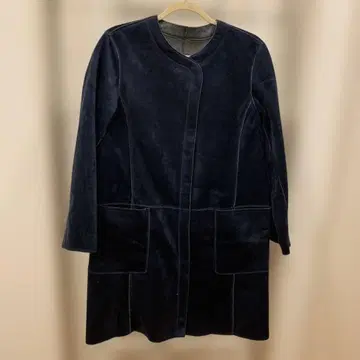 네이비 스웨이드 느낌 코트 리버서블