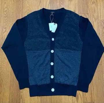 덴함 네이비 V넥 코튼 가디건