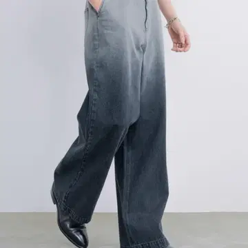 와이드 스트레이트 그라데이션 데님 블랙 M 사이즈