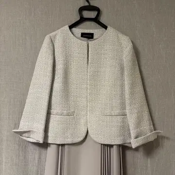 그레이 계열 자켓과 그레이지 플리츠 원피스 세트 9호