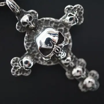 실버925 목걸이 펜던트 액세서리 박력 무게감 해골 십자가