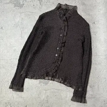 스페치오 프릴 디자인 셔틀 플리츠 자켓 블라우스 셔츠