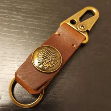 천연 가죽 키링 인디언