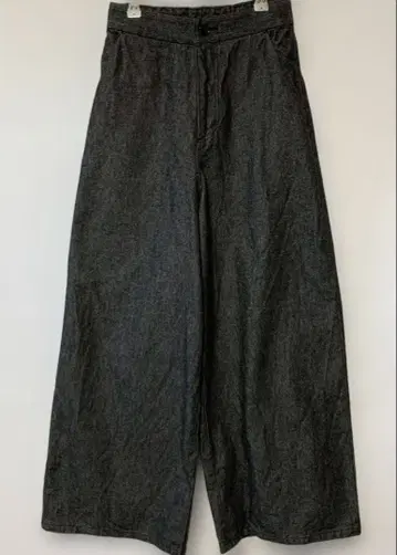 미디 와이드 팬츠 데님 블랙