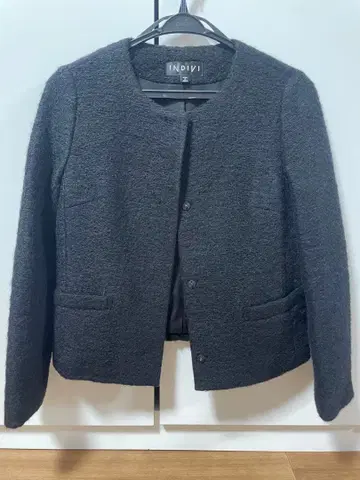 INDIVI 노카라 자켓 블랙