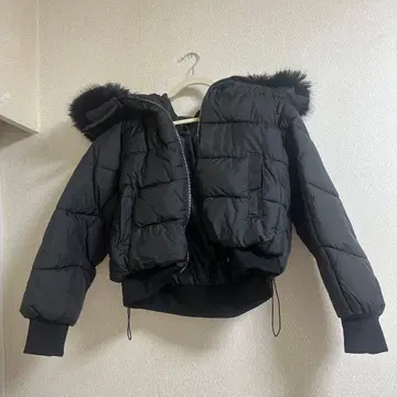 인조 모피 포함 숏 다운 자켓