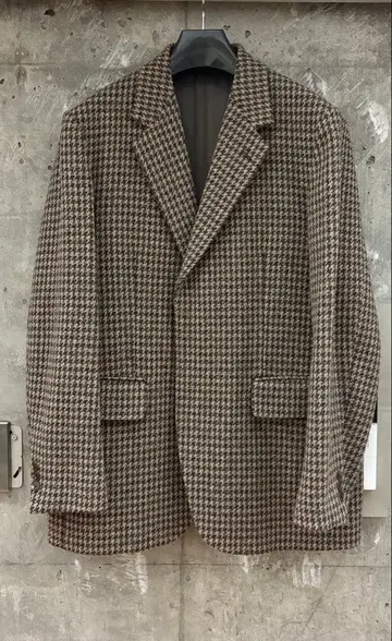 [ AURALEE ] 테일러드 자켓 / 브라운 계열 체크 오버 사이즈