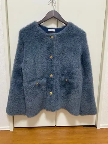 COHINA 더블 페이스 페더 코디건 차콜