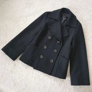 세븐아이디 컨셉 모 100% 피 코트 안감 부착 숏 기장 블랙