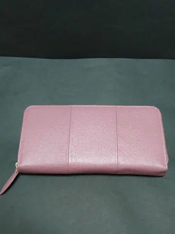 여성용 소가죽 장지갑 레트로 핑크