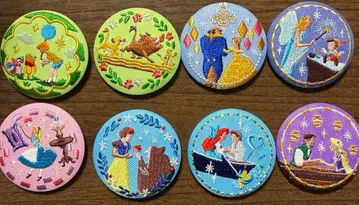 디즈니 자수 캔뱃지 8개 세트