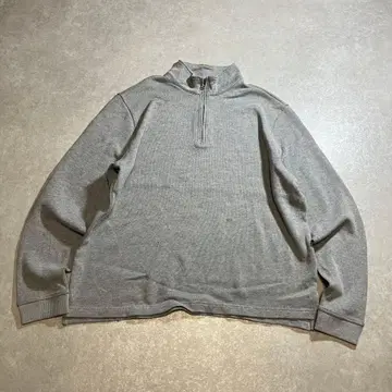80s 90s L.L.Bean 코튼 니트 하프 지퍼 그레이 계열