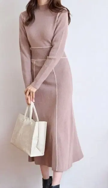 니트 롱 원피스 긴팔