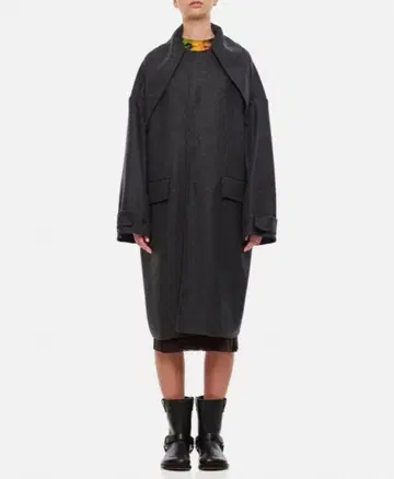 PLANC 다크 그레이 롱 코트