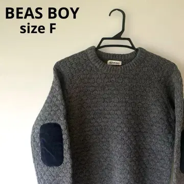 BEAMS BOY/엘보 패치 스웨터/F