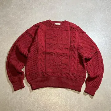 00s archive 코튼 니트 케이블 니트 올 패턴