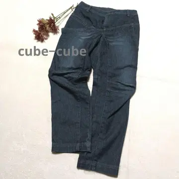 새상품급 cube-cube 스트레이트 데님 속기모 S-M 센소유니코