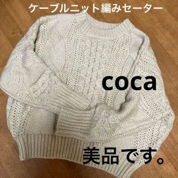 coca 아이보리 케이블 니트 스웨터 (새상품급) 사용 횟수 1회